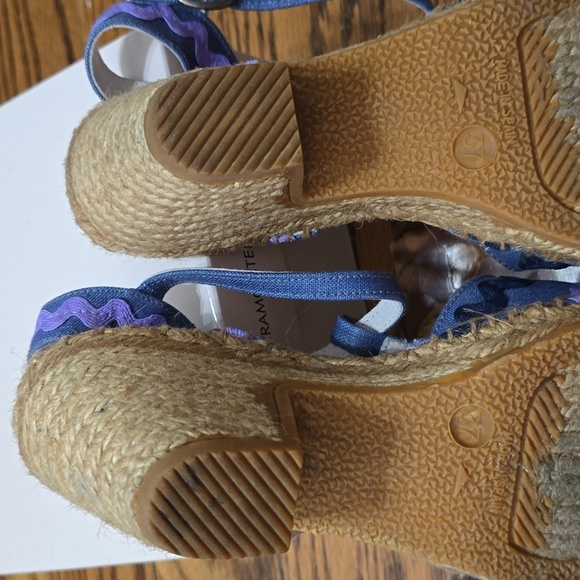 Ramon Tenza Blue and Purple Espadrilles with Wedge Heel Sz 7 - Picture 5 of 9